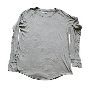 We The Free Women's Arden  Large Long Sleeve Thumb Hole Top Tee Olive Green